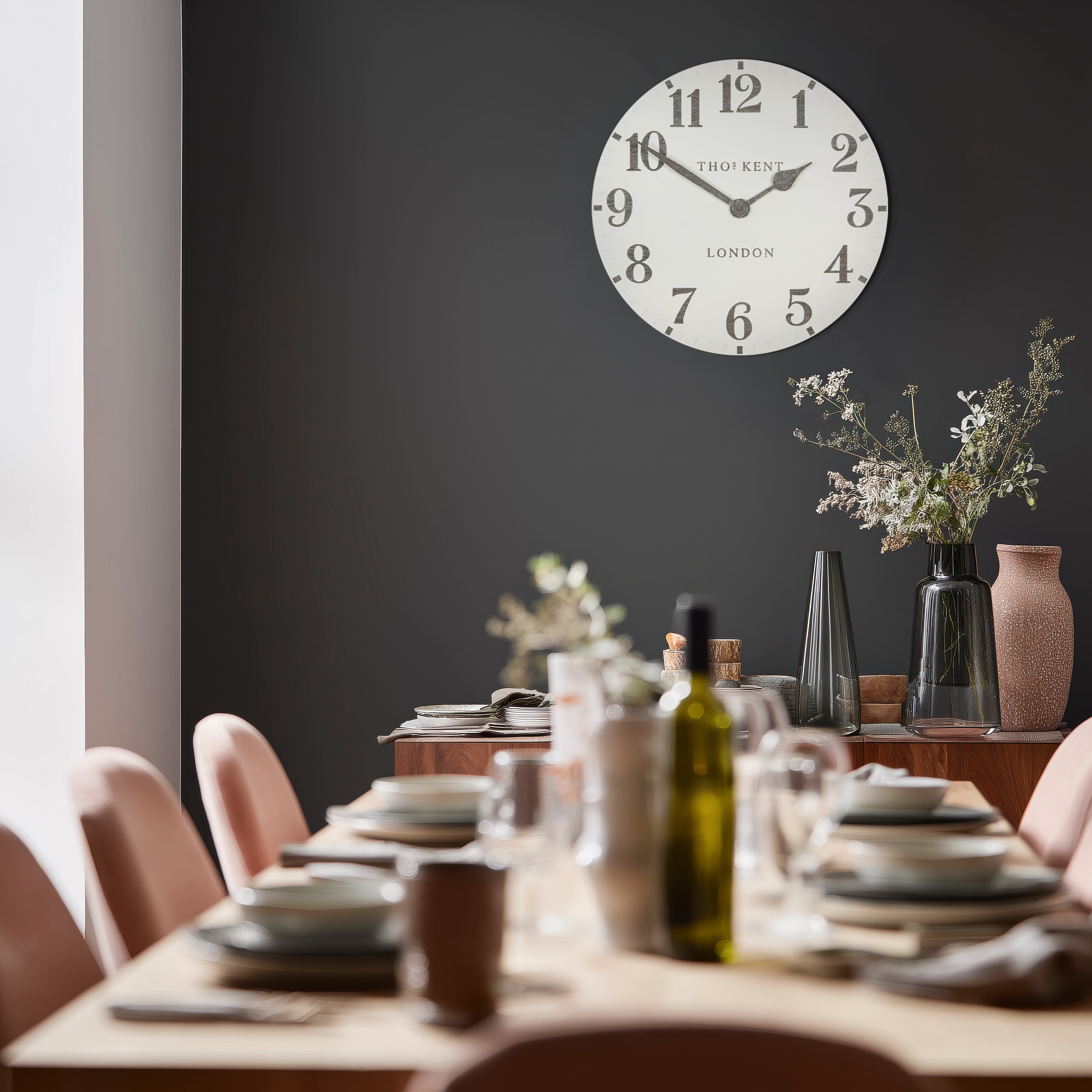 Arabic Large Wall Clock in Limestone